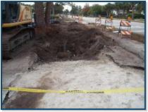 Construction area being sectioned off