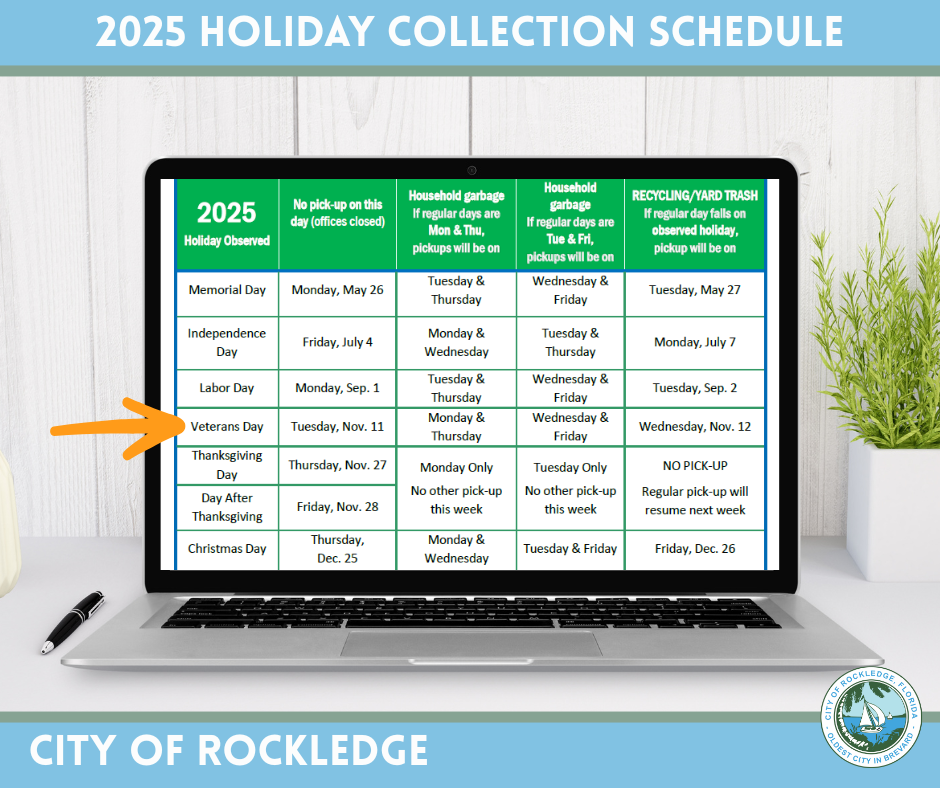 2025 Holiday Collection Schedule Graphic