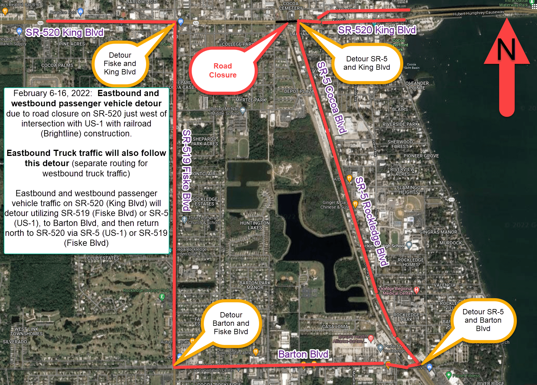 SR-520 Closure with Dates 6-16 Feb Pax EBWB Truck EB