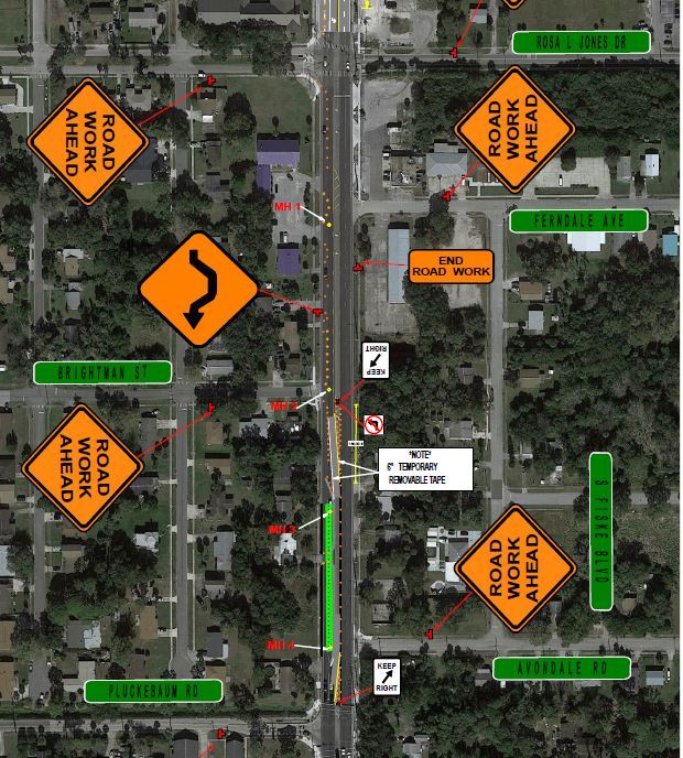 map of Fiske Boulevard roadwork
